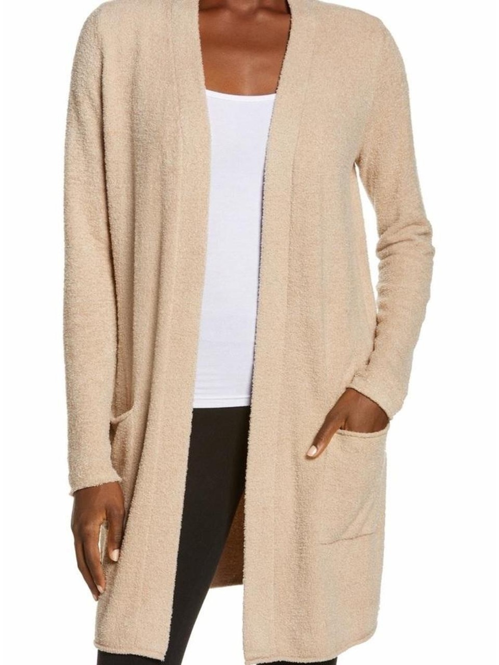 Barefoot Dreams Camel Cozy Chic Lite Long Cardigan Sweater Like New